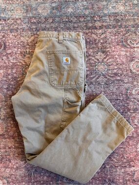 Carhartt Men’s Tan Work Carpenter Lined with Utility Pocket